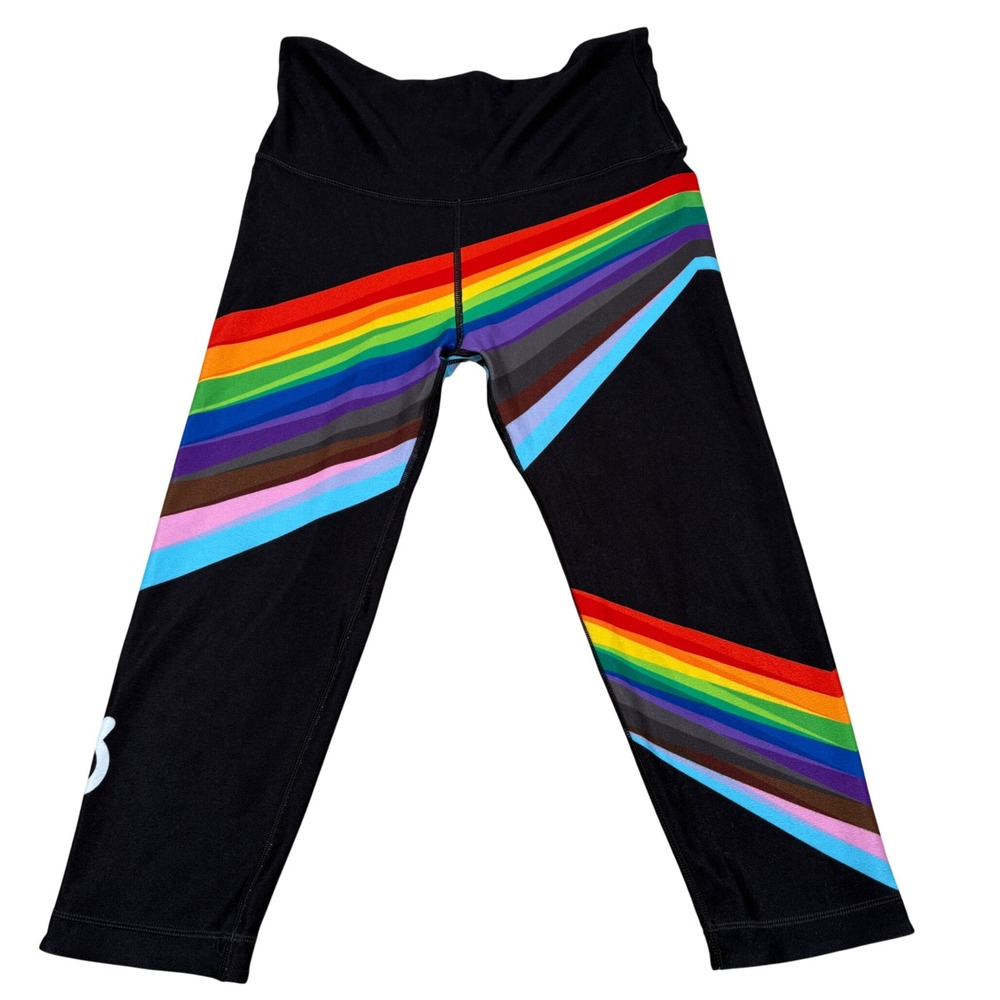 Peloton WITH Leggings Womens S Black Rainbow Activewear Pride Athleisure